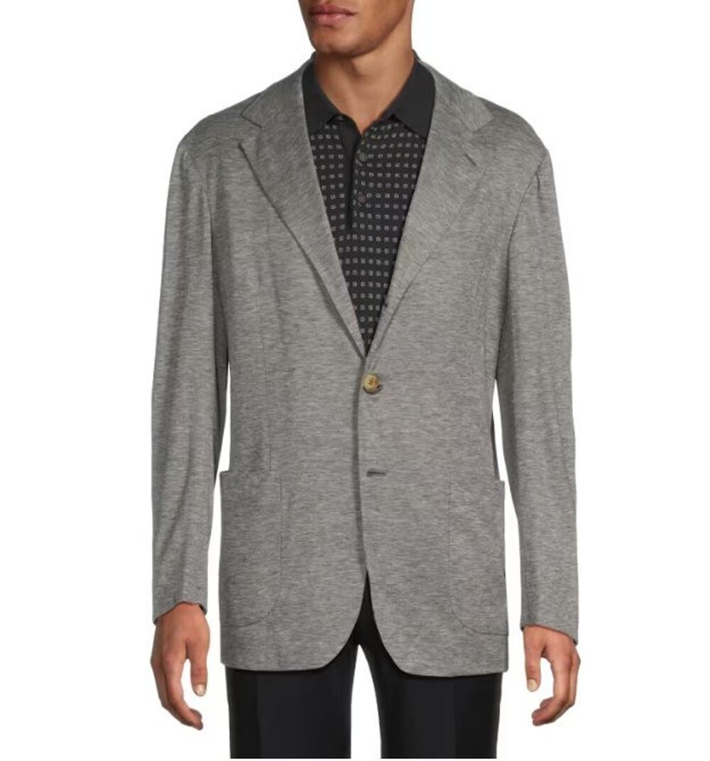 $12,995 NWT Kiton Heathered Gray Lightweight 100% Cashmere Sportcoat Size 44/54R
